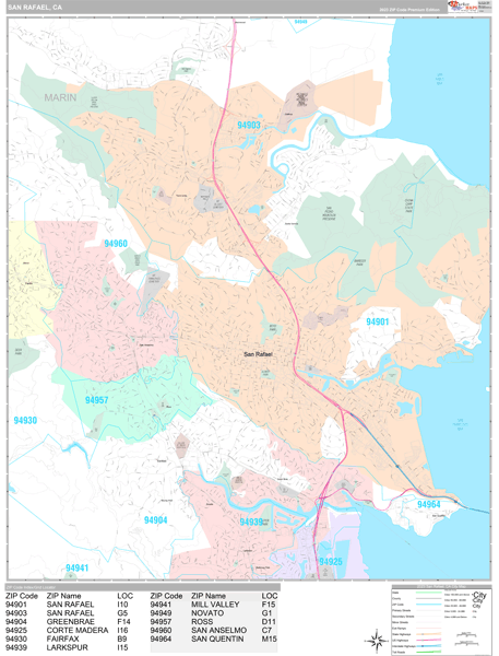 San Rafael Wall Map